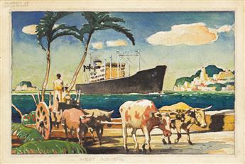 LESLIE RAGAN (1897-1972) West Indies. [ADVERTISING / STEAMSHIP / POSTERS]
